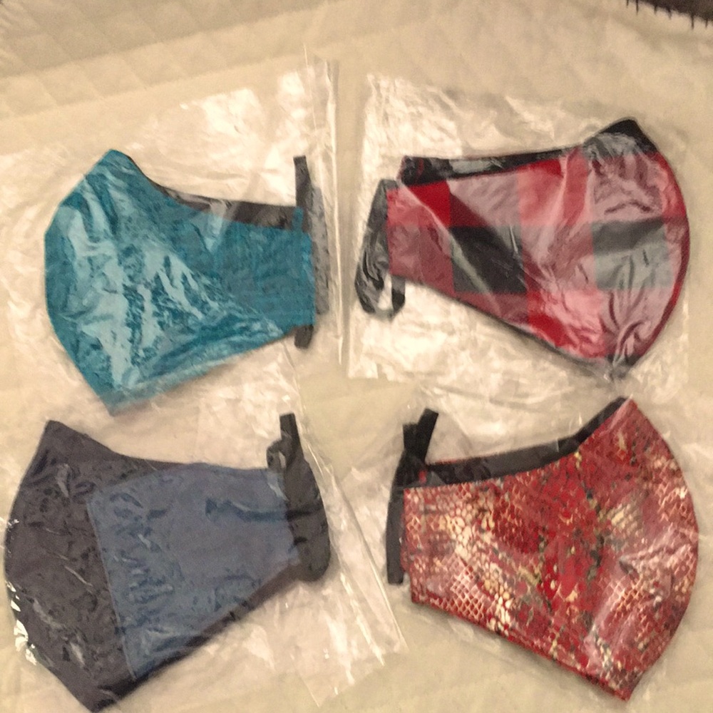 Face Mask Pack - Assorted Blue, Teal, Red, Gray -
